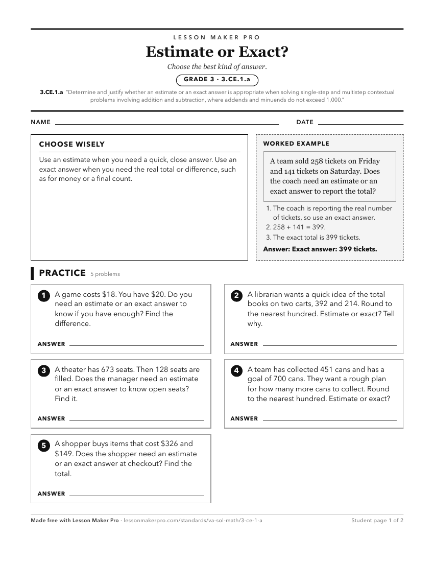 Preview of the 3.CE.1.a printable worksheet