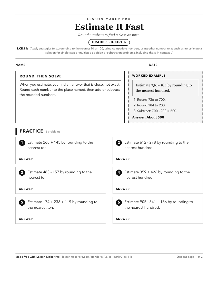 Preview of the 3.CE.1.b printable worksheet