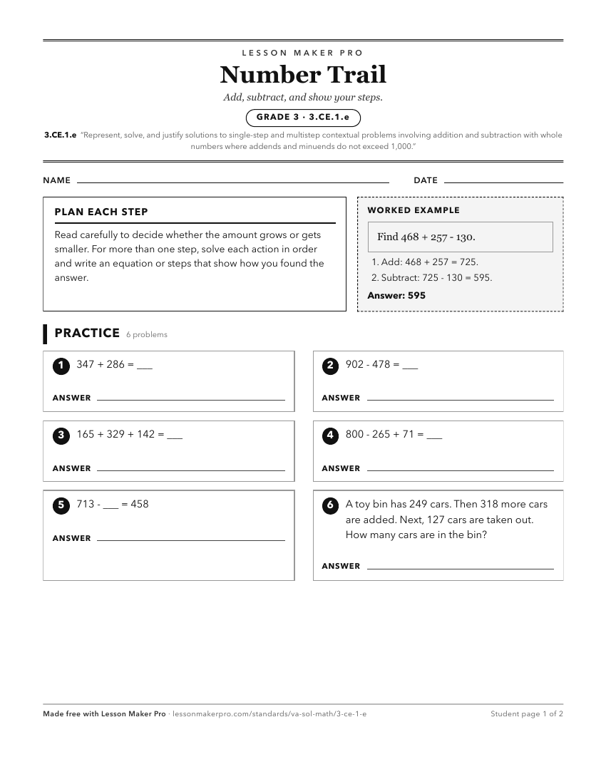 Preview of the 3.CE.1.e printable worksheet