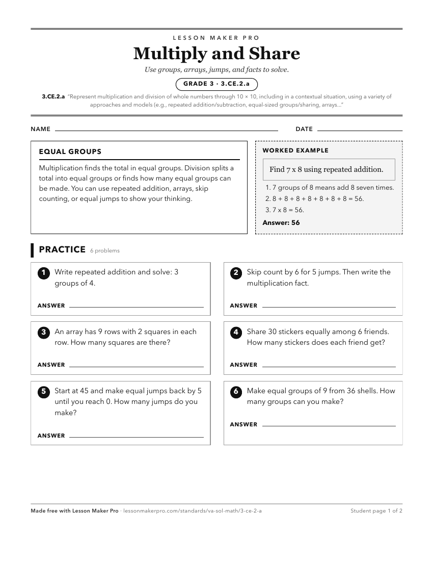 Preview of the 3.CE.2.a printable worksheet