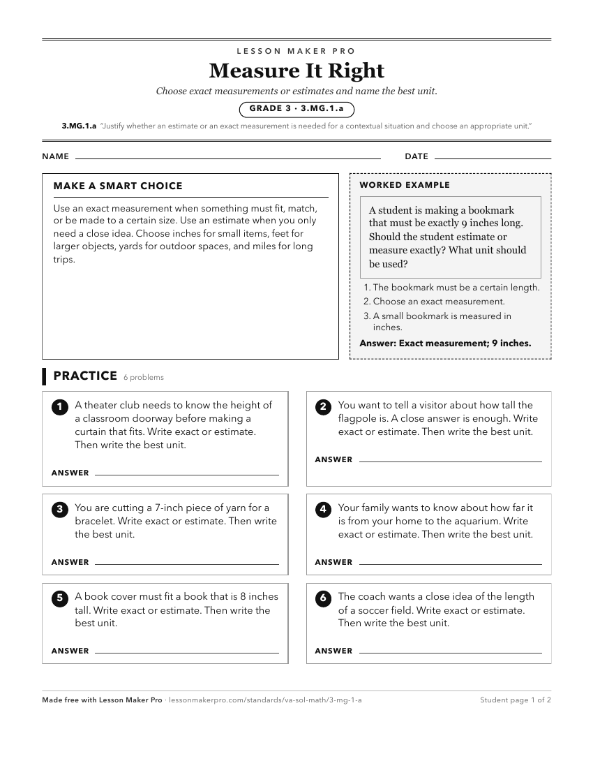 Preview of the 3.MG.1.a printable worksheet