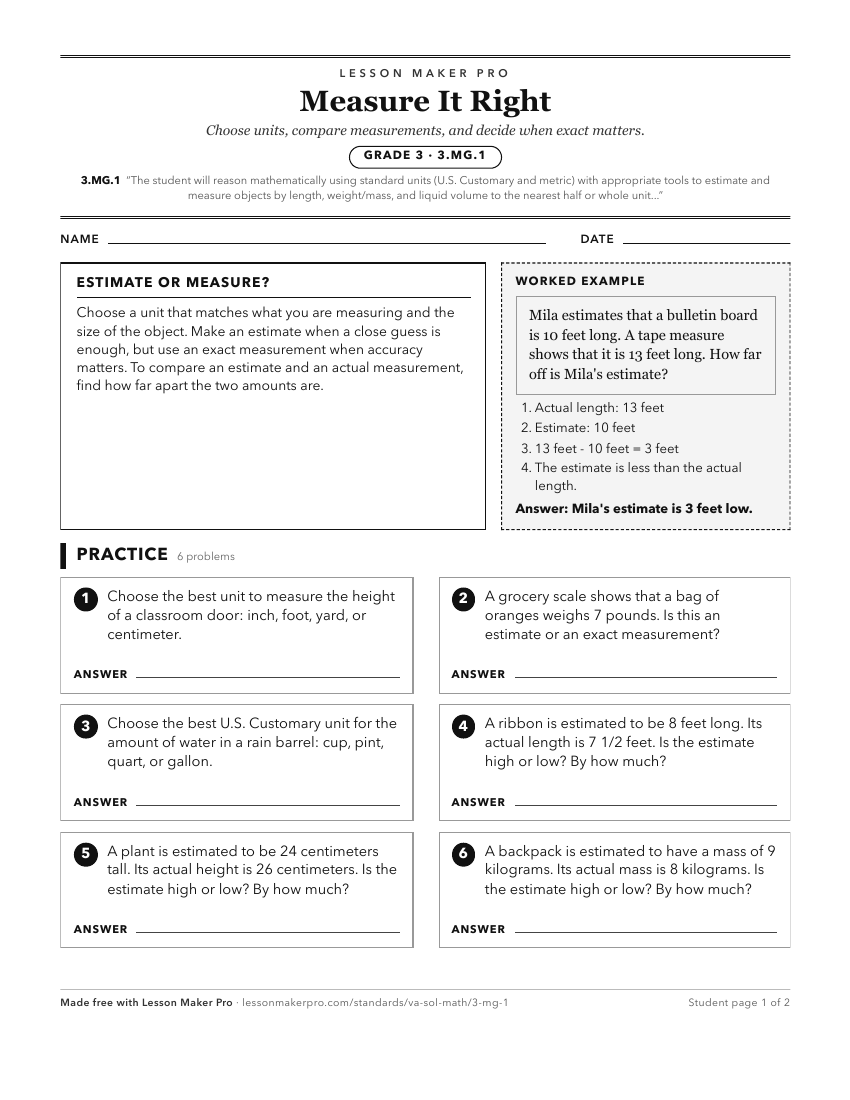 Preview of the 3.MG.1 printable worksheet