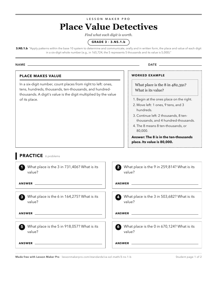 Preview of the 3.NS.1.b printable worksheet