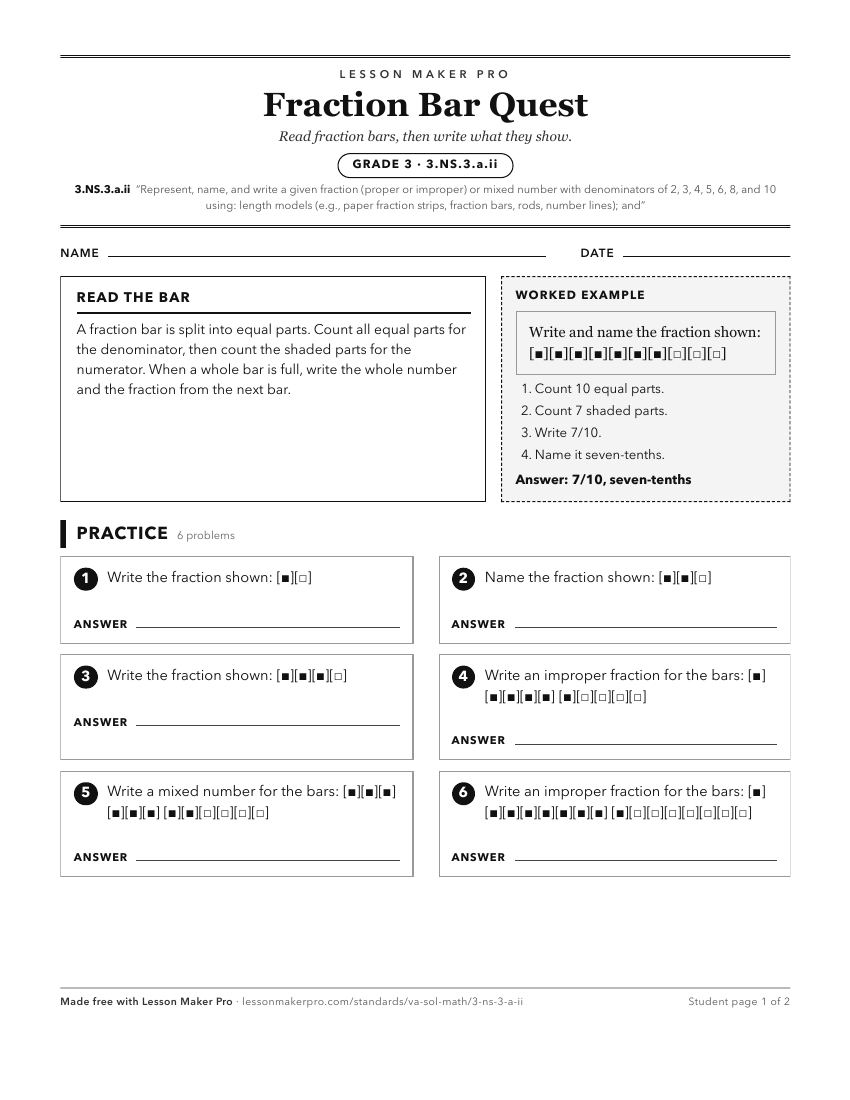 Preview of the 3.NS.3.a.ii printable worksheet