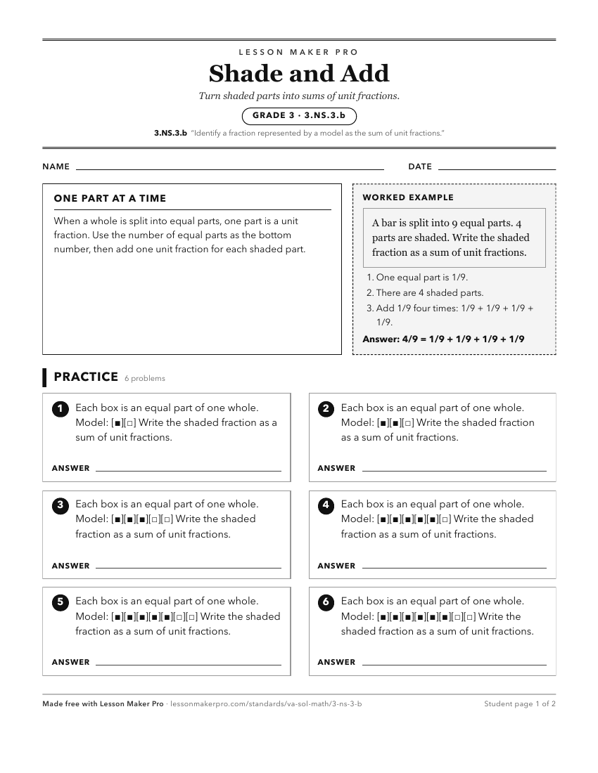 Preview of the 3.NS.3.b printable worksheet