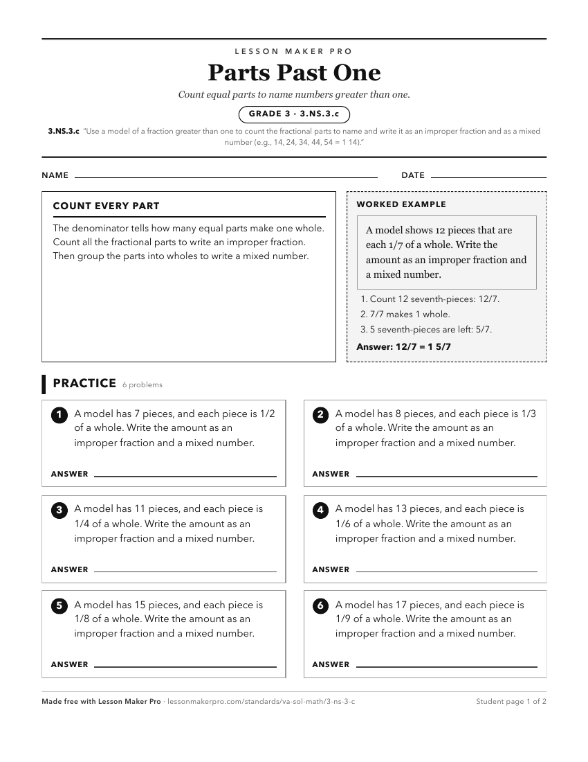 Preview of the 3.NS.3.c printable worksheet