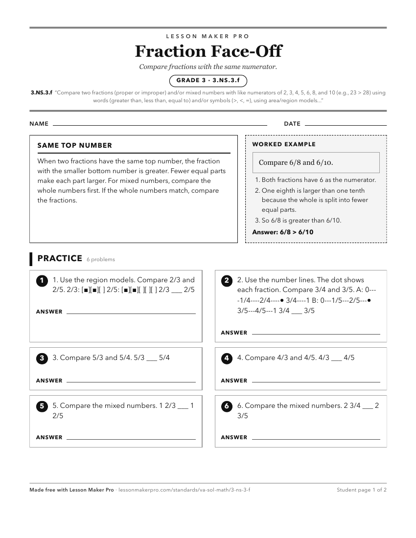 Preview of the 3.NS.3.f printable worksheet