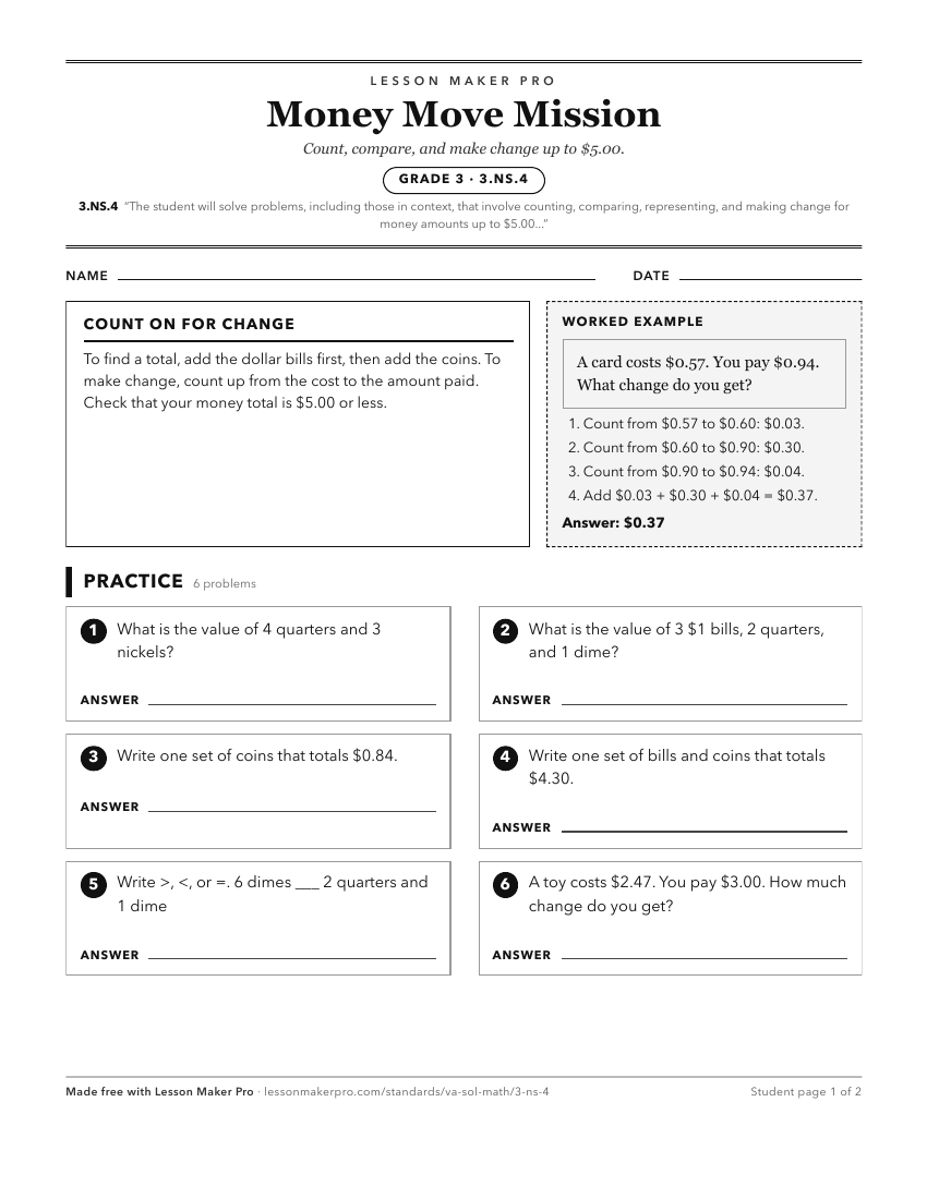 Preview of the 3.NS.4 printable worksheet