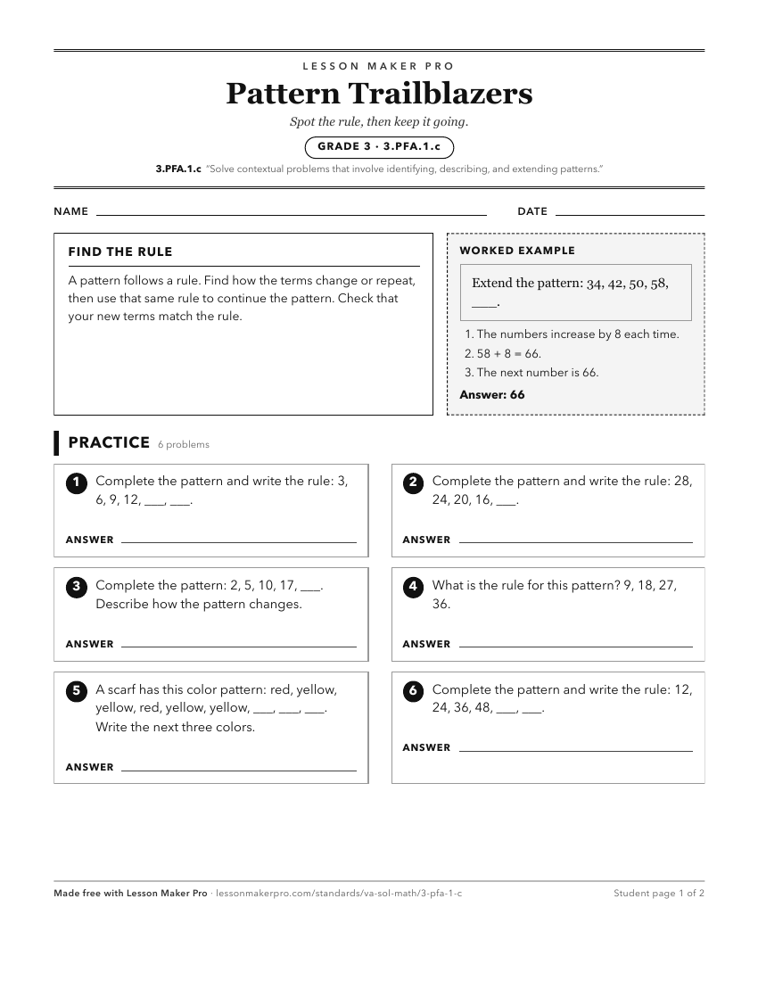 Preview of the 3.PFA.1.c printable worksheet