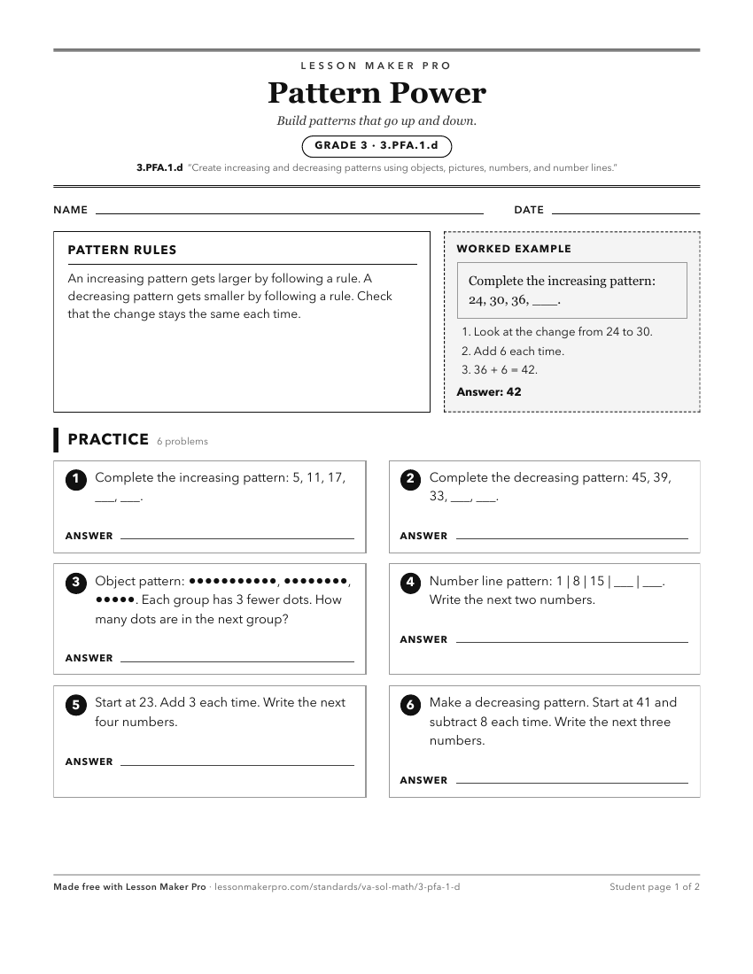 Preview of the 3.PFA.1.d printable worksheet