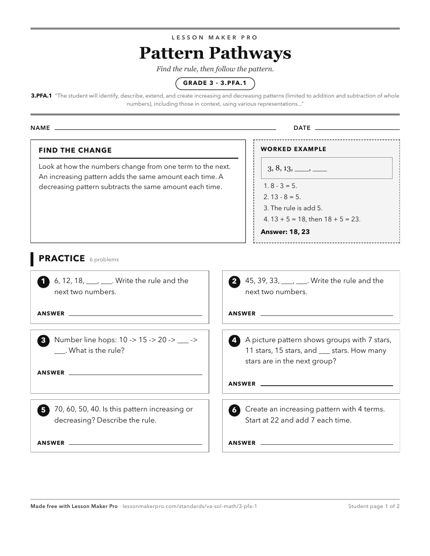 Preview of the 3.PFA.1 printable worksheet