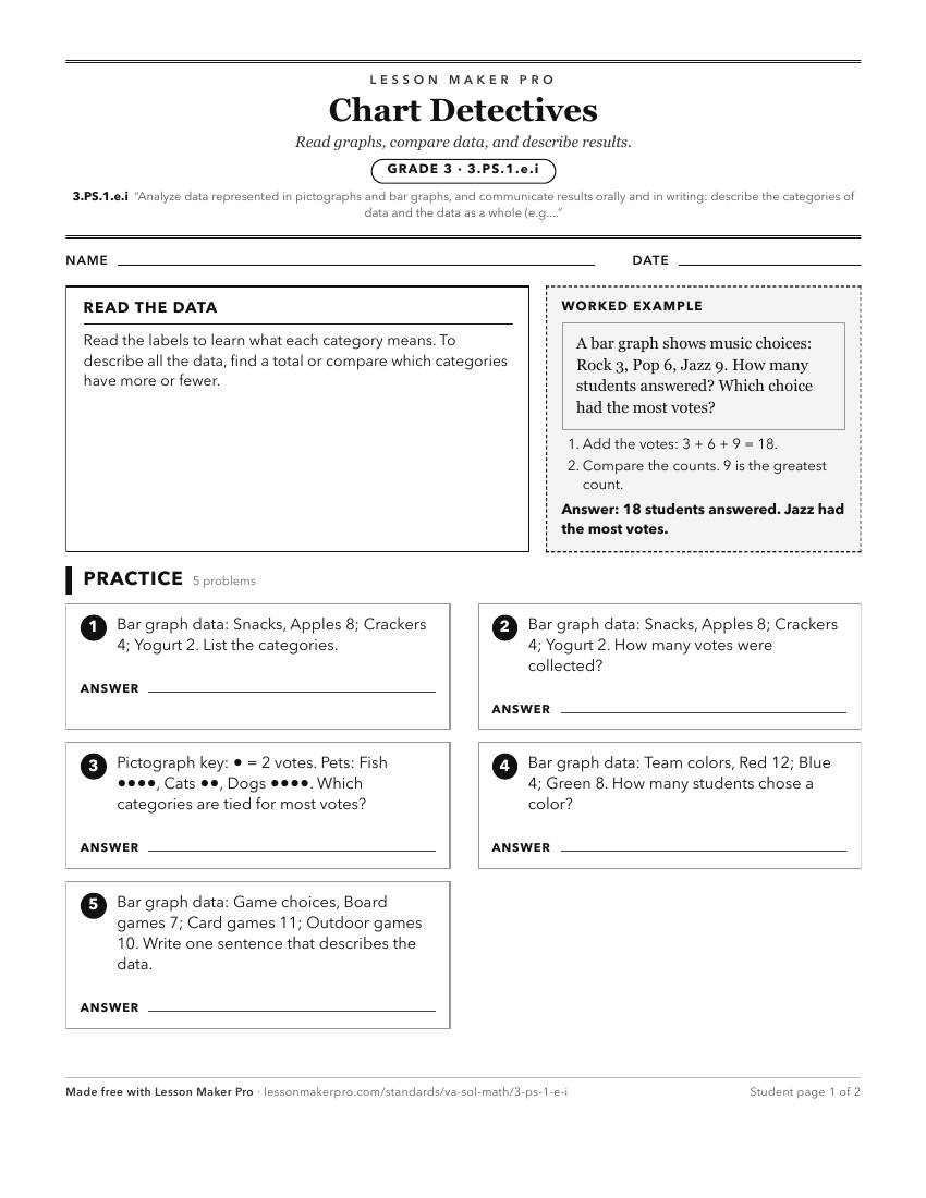 Preview of the 3.PS.1.e.i printable worksheet