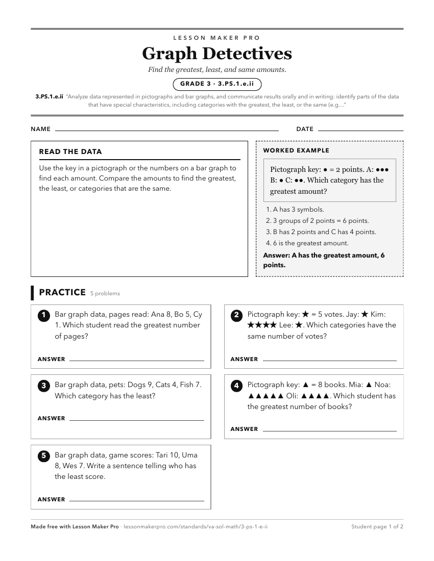 Preview of the 3.PS.1.e.ii printable worksheet