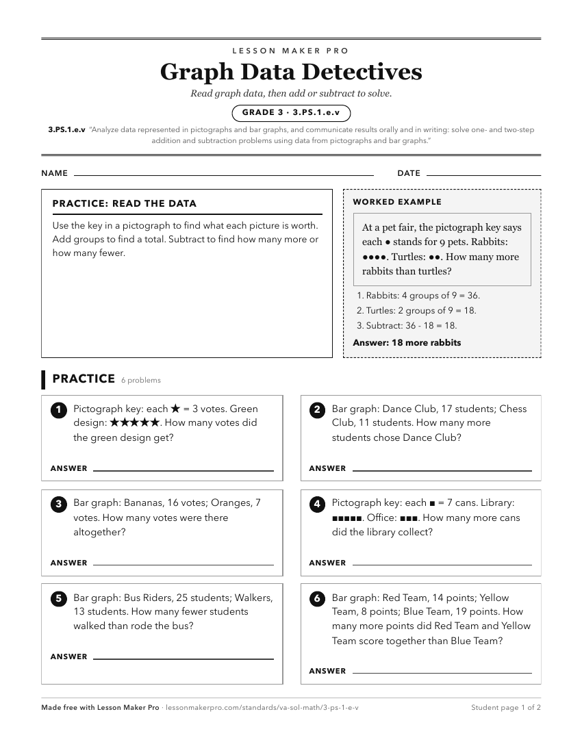 Preview of the 3.PS.1.e.v printable worksheet