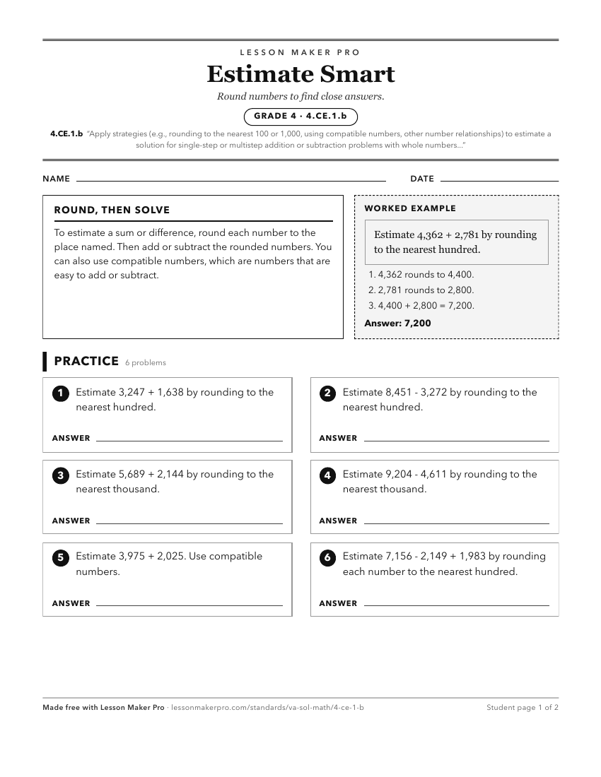 Preview of the 4.CE.1.b printable worksheet