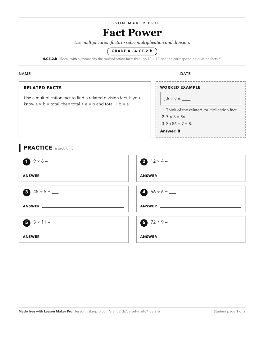 Preview of the 4.CE.2.b printable worksheet