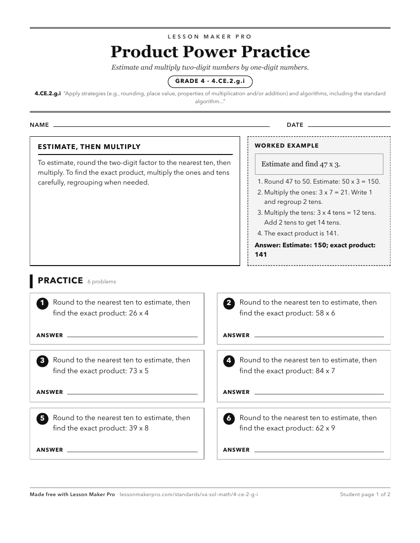Preview of the 4.CE.2.g.i printable worksheet
