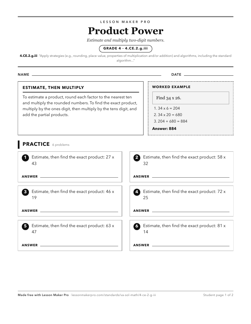 Preview of the 4.CE.2.g.iii printable worksheet