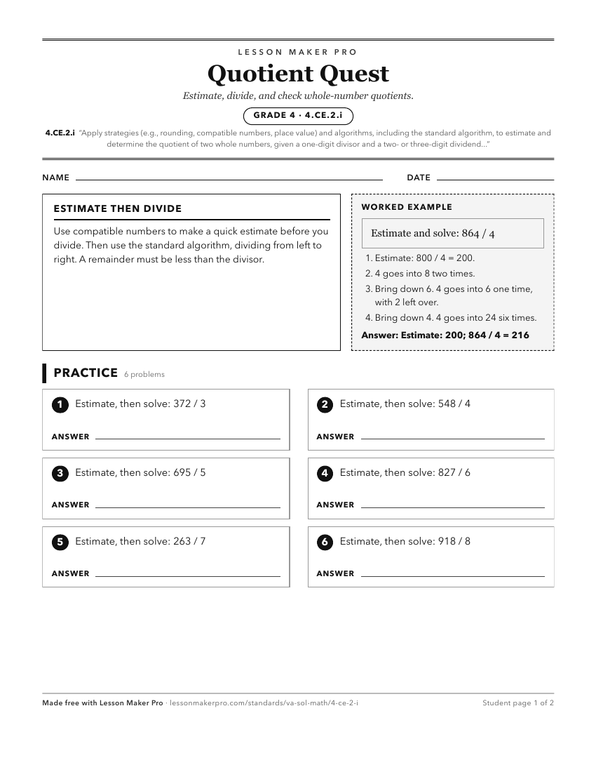 Preview of the 4.CE.2.i printable worksheet