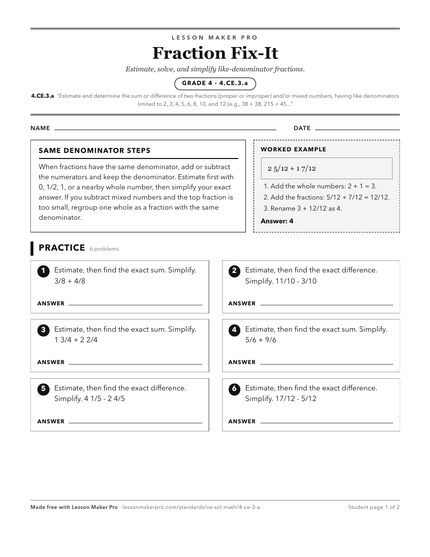 Preview of the 4.CE.3.a printable worksheet