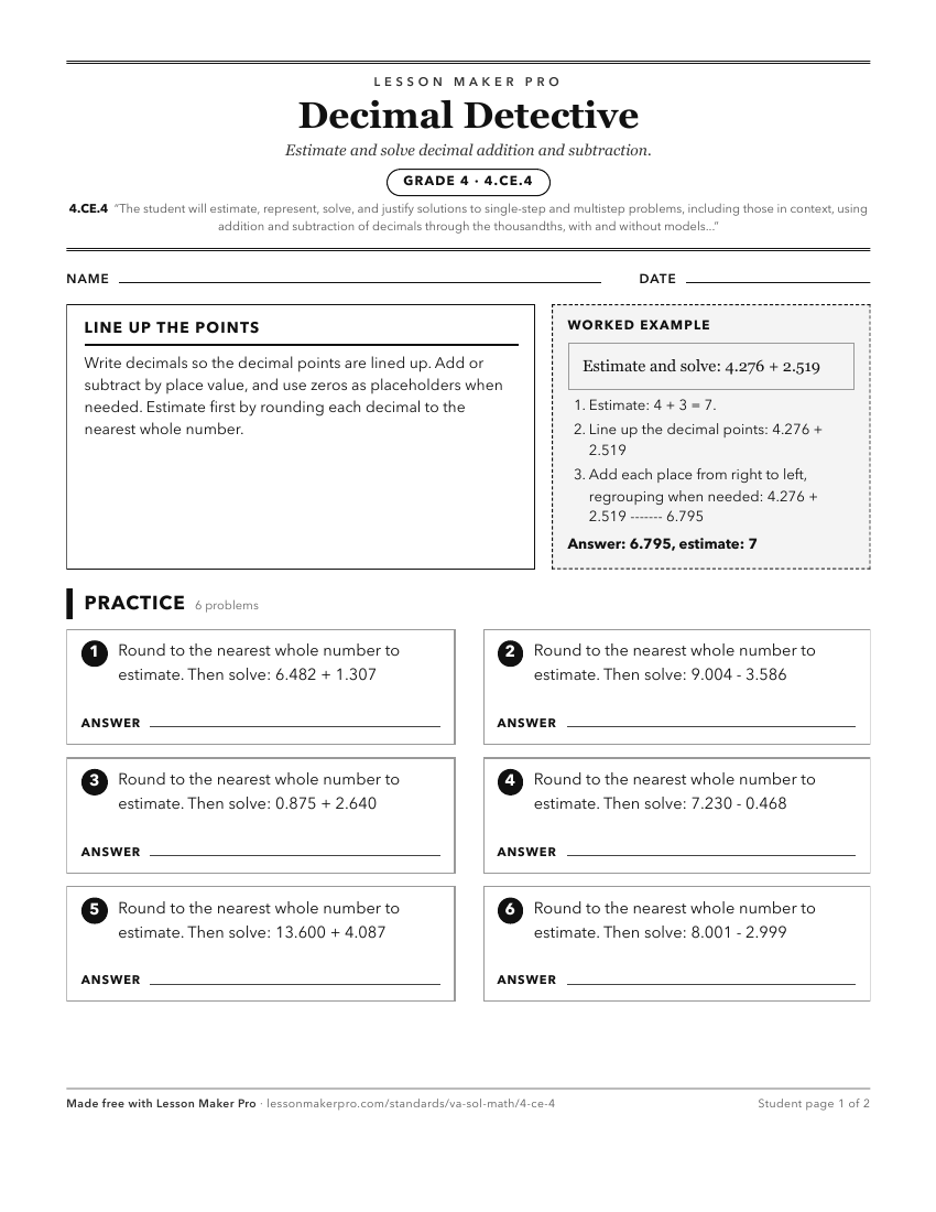 Preview of the 4.CE.4 printable worksheet