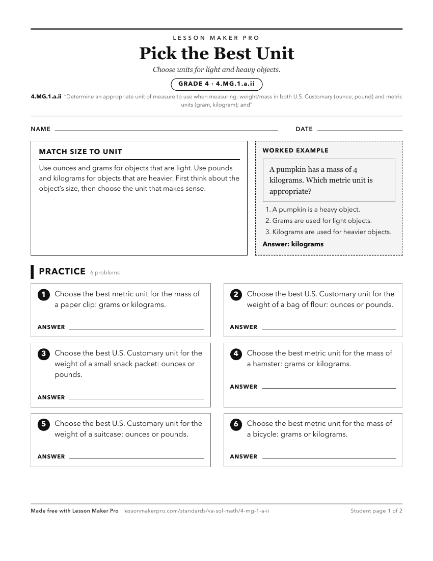 Preview of the 4.MG.1.a.ii printable worksheet