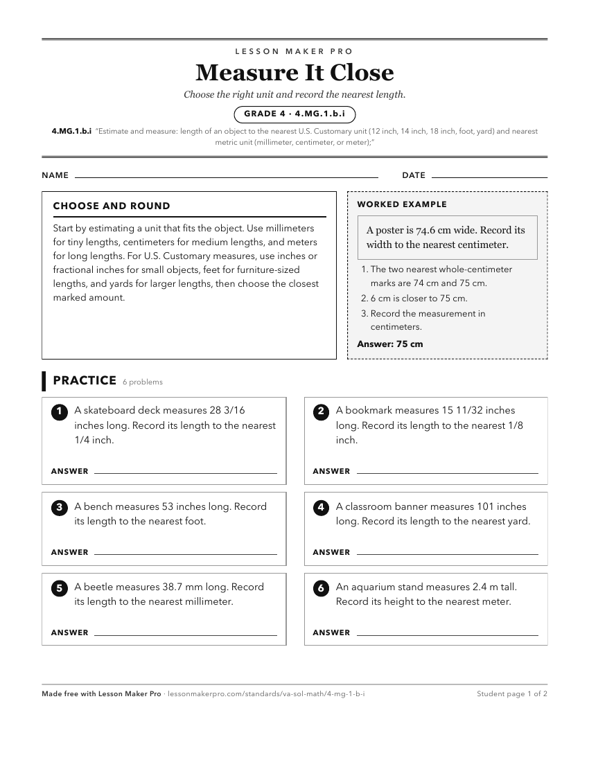 Preview of the 4.MG.1.b.i printable worksheet