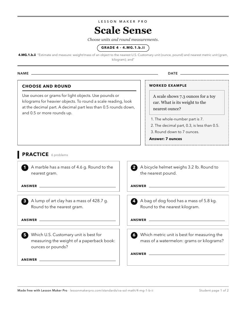 Preview of the 4.MG.1.b.ii printable worksheet