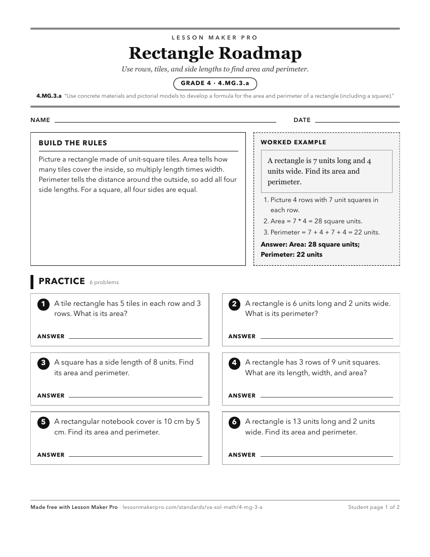 Preview of the 4.MG.3.a printable worksheet