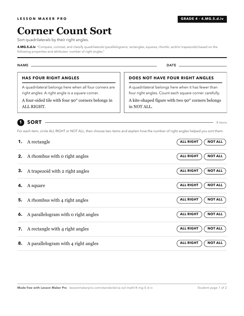 Preview of the 4.MG.5.d.iv printable worksheet