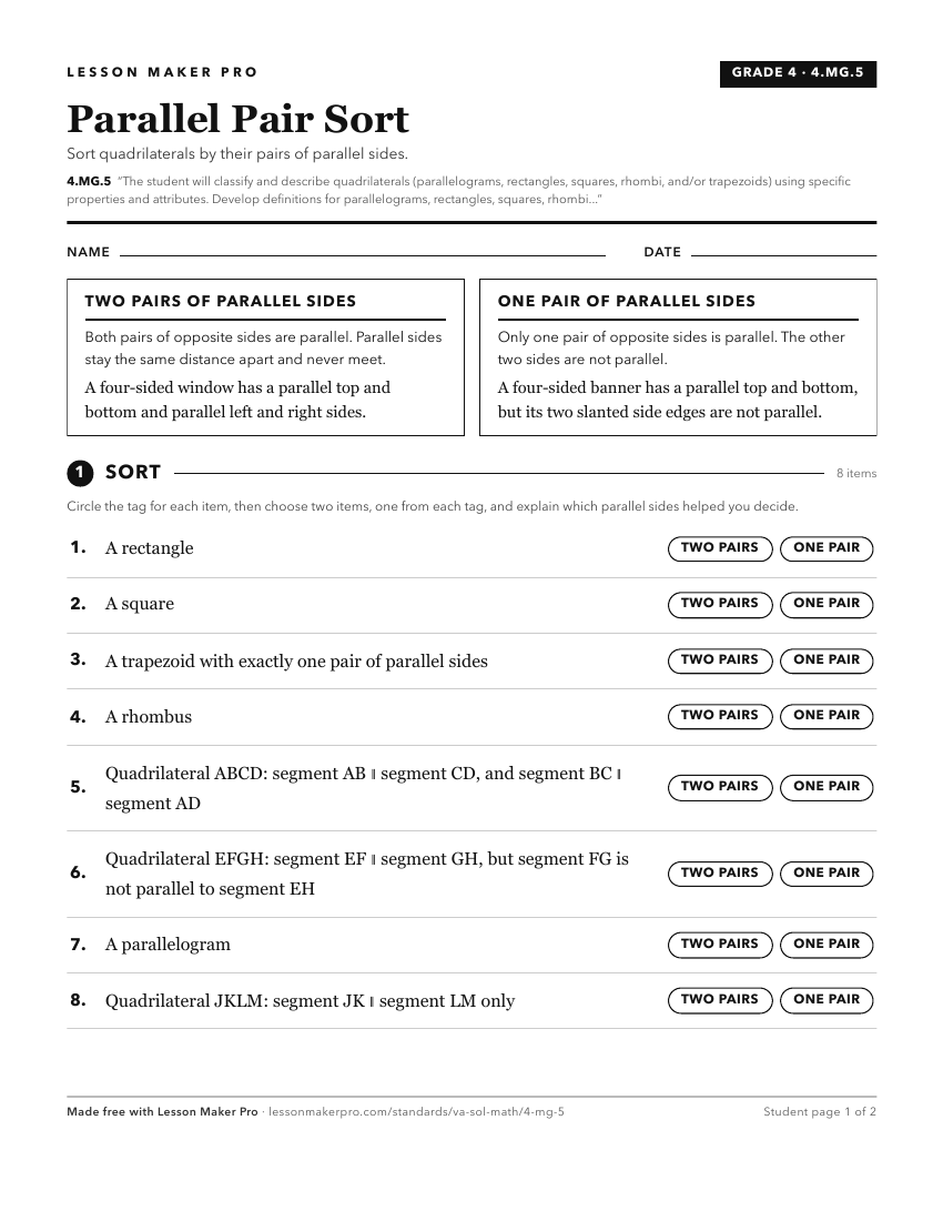 Preview of the 4.MG.5 printable worksheet
