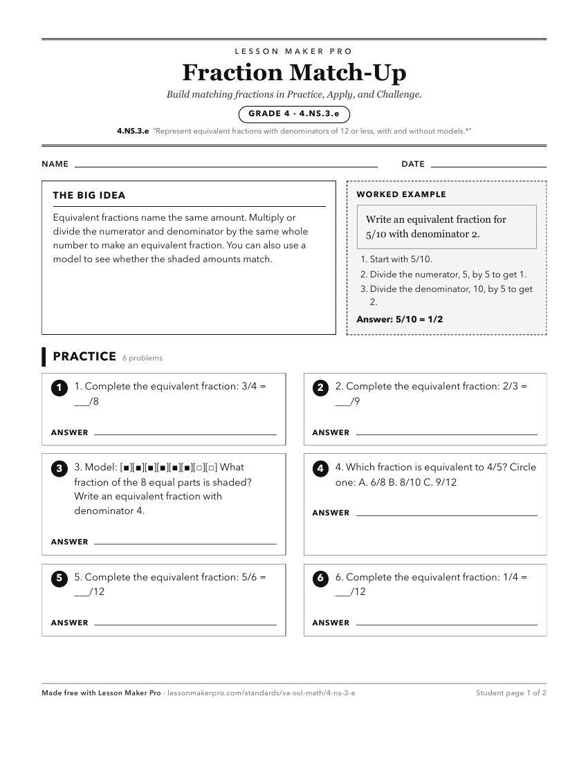 Preview of the 4.NS.3.e printable worksheet