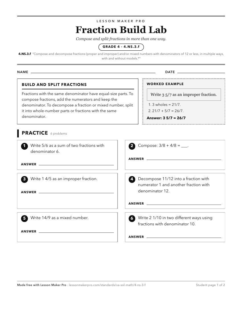 Preview of the 4.NS.3.f printable worksheet