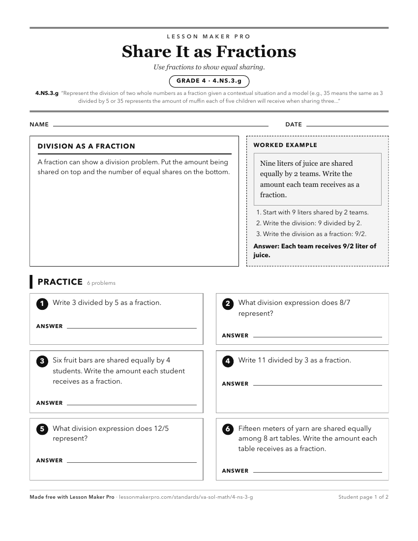 Preview of the 4.NS.3.g printable worksheet