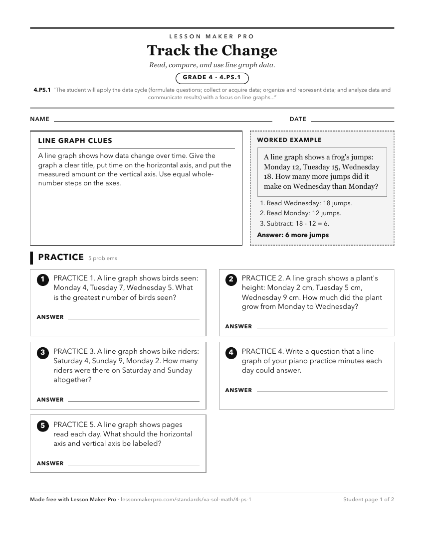 Preview of the 4.PS.1 printable worksheet