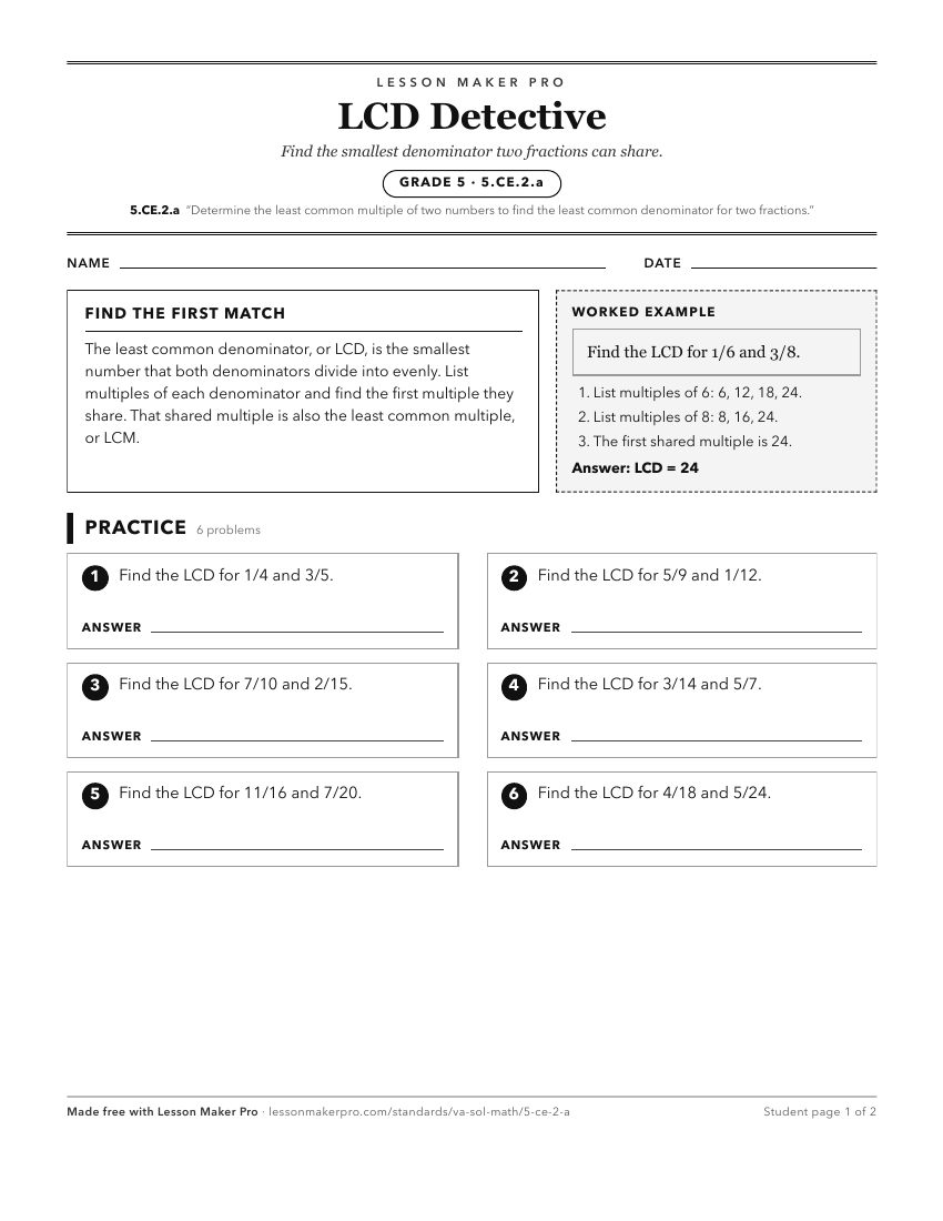 Preview of the 5.CE.2.a printable worksheet