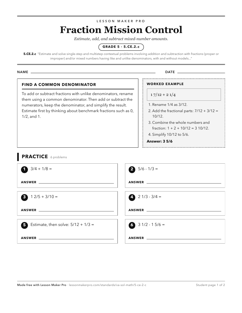 Preview of the 5.CE.2.c printable worksheet