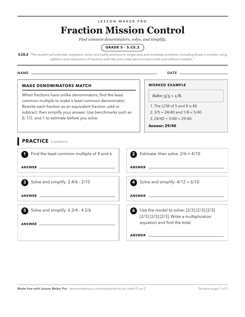 Preview of the 5.CE.2 printable worksheet