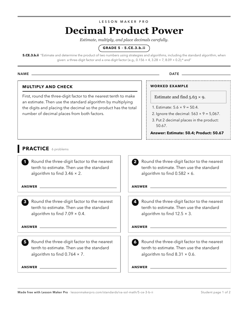 Preview of the 5.CE.3.b.ii printable worksheet