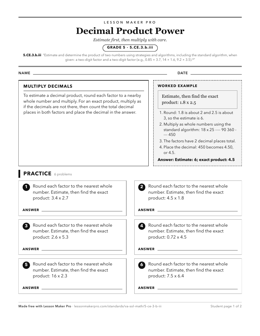 Preview of the 5.CE.3.b.iii printable worksheet