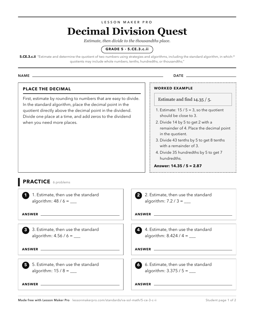 Preview of the 5.CE.3.c.ii printable worksheet