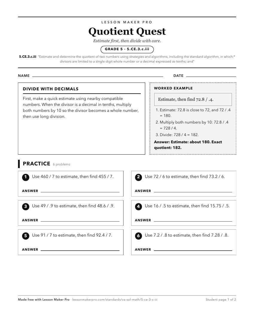 Preview of the 5.CE.3.c.iii printable worksheet