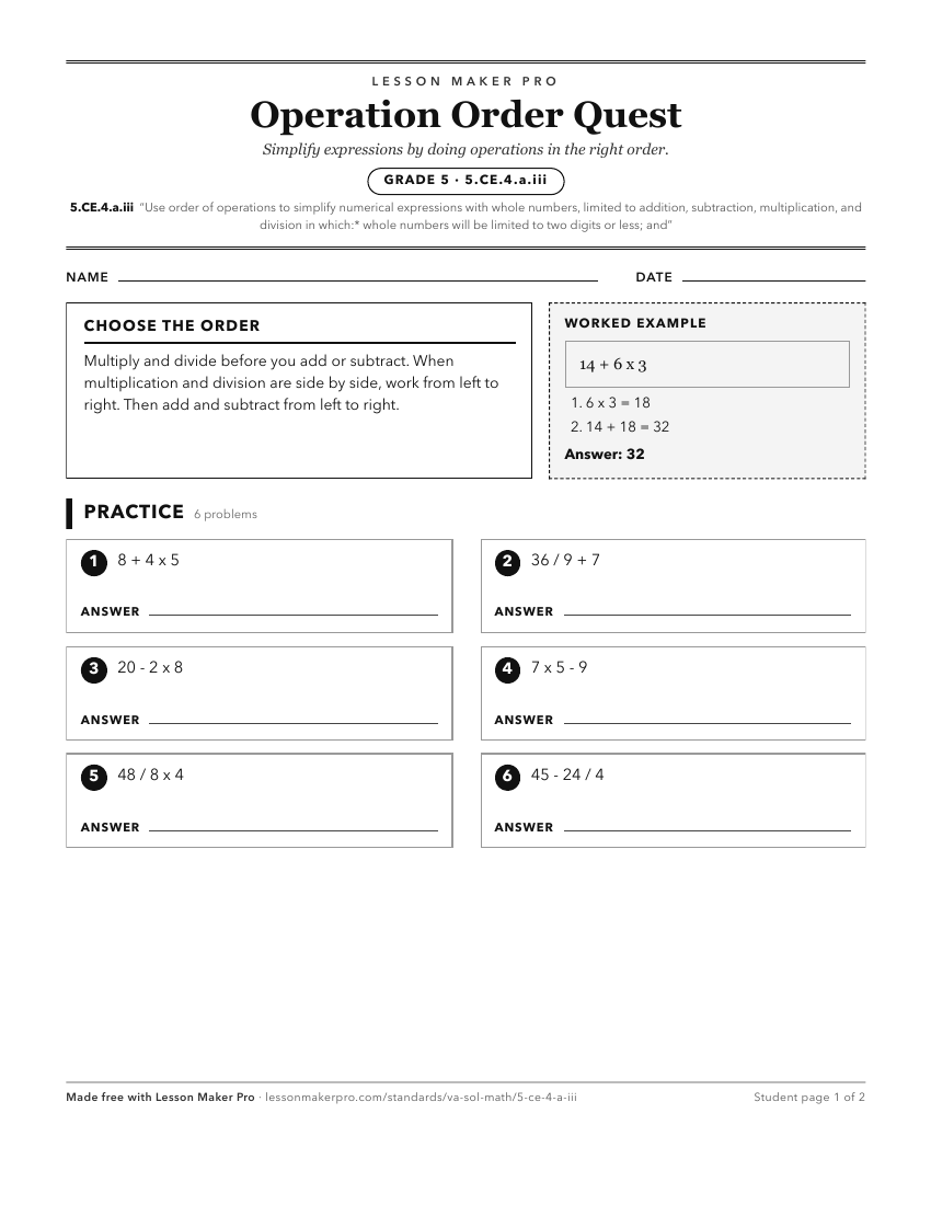 Preview of the 5.CE.4.a.iii printable worksheet