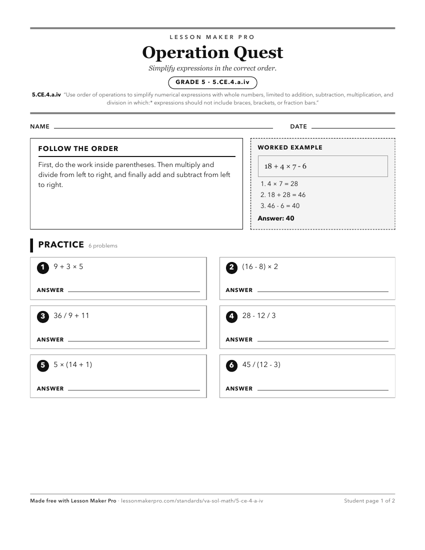Preview of the 5.CE.4.a.iv printable worksheet