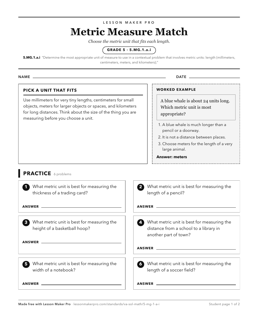 Preview of the 5.MG.1.a.i printable worksheet