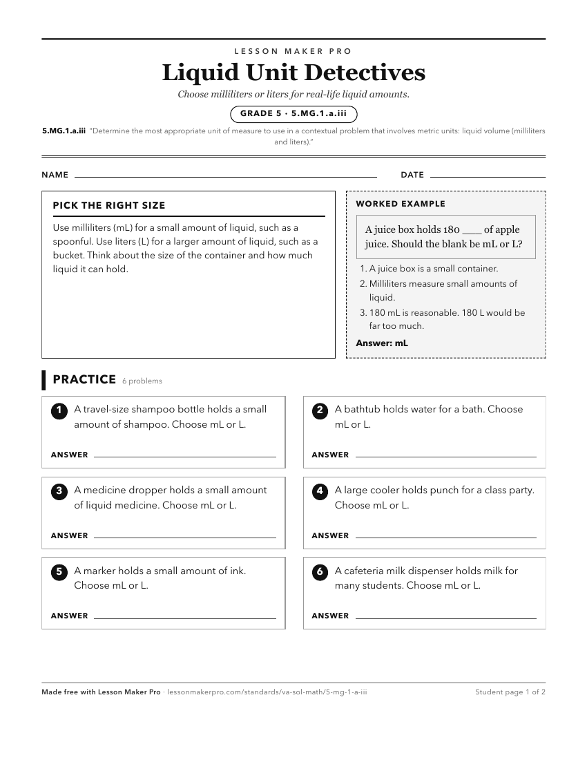 Preview of the 5.MG.1.a.iii printable worksheet
