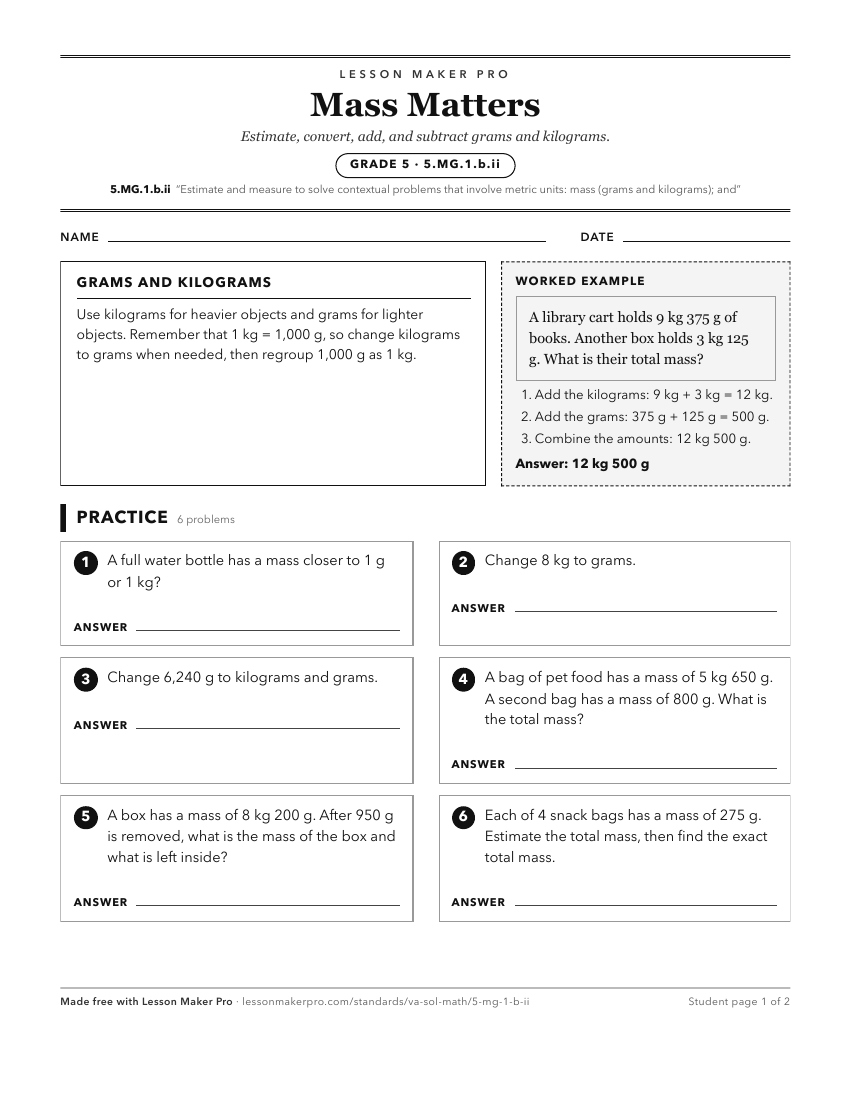 Preview of the 5.MG.1.b.ii printable worksheet