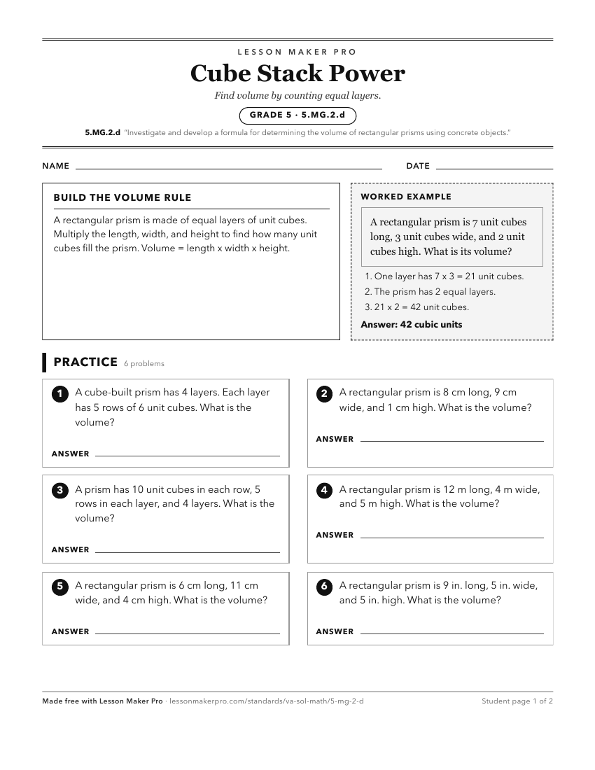 Preview of the 5.MG.2.d printable worksheet