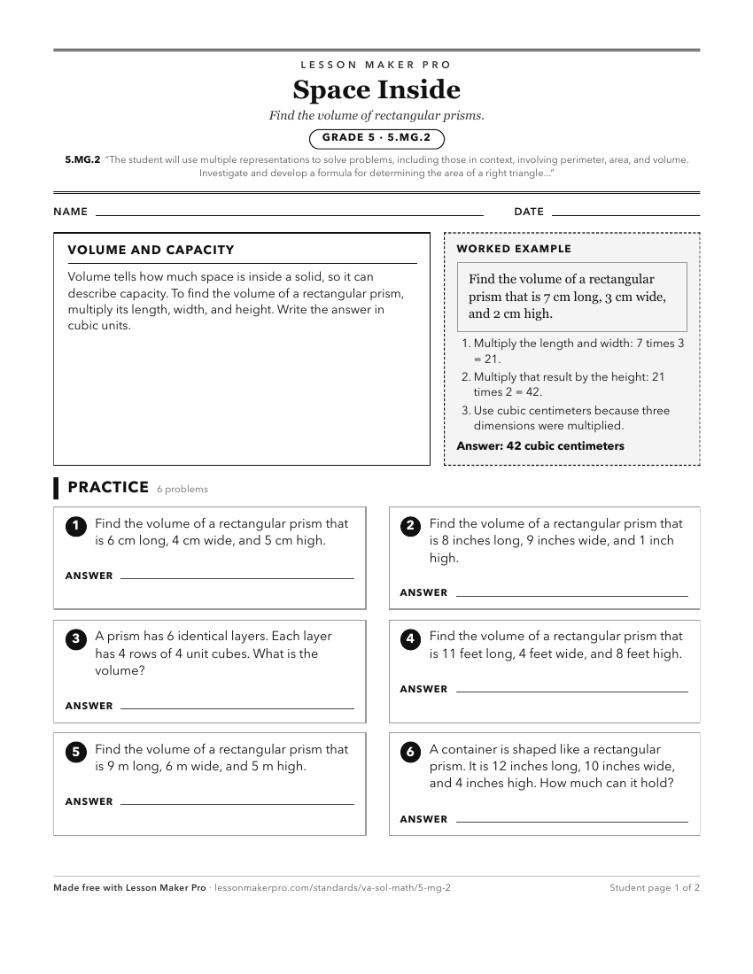 Preview of the 5.MG.2 printable worksheet