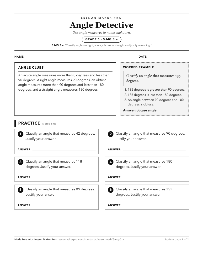 Preview of the 5.MG.3.a printable worksheet